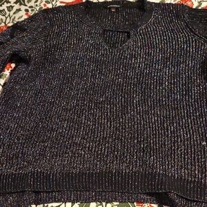 Rock & Republic V-Neck Sweater - Black with Multicolor Accents